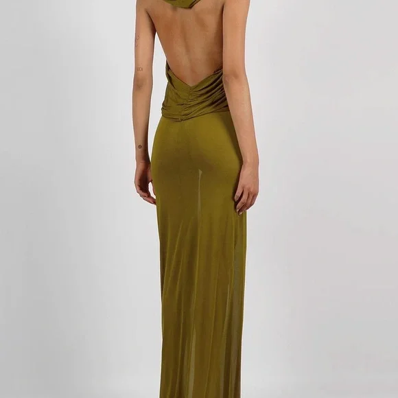 KOIR Olive Draped Hooded Maxi Dress | Inspired by saint Laurent / Cult Gaia - Picture 8 of 14